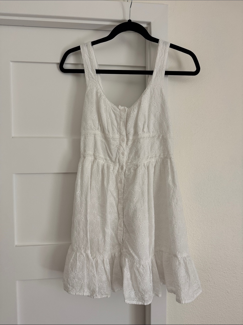 Lush White Eyelet Mini Dress
